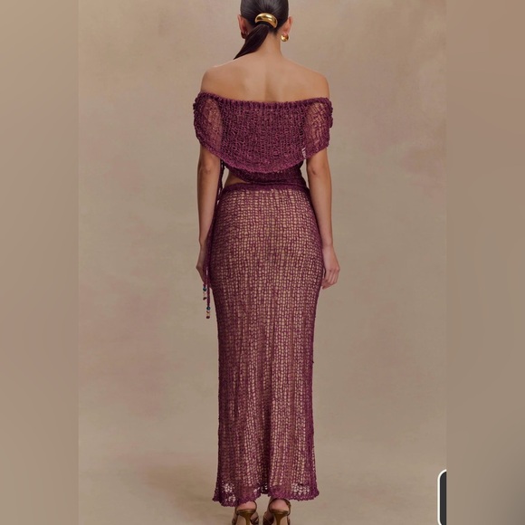 Meshki Mauve Knit Skirt Set - Picture 4 of 4